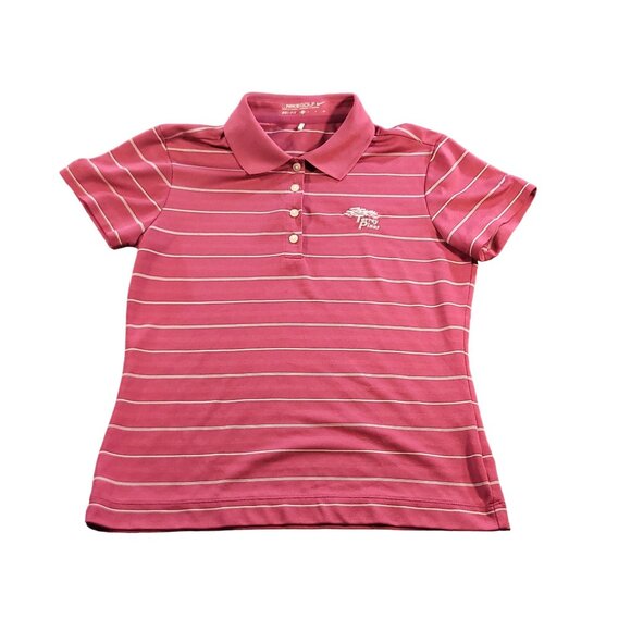Nike Golf Polo Women Sz S Torrey‎ Pines Striped Embroidered Short Sleeve Preppy - Picture 1 of 7